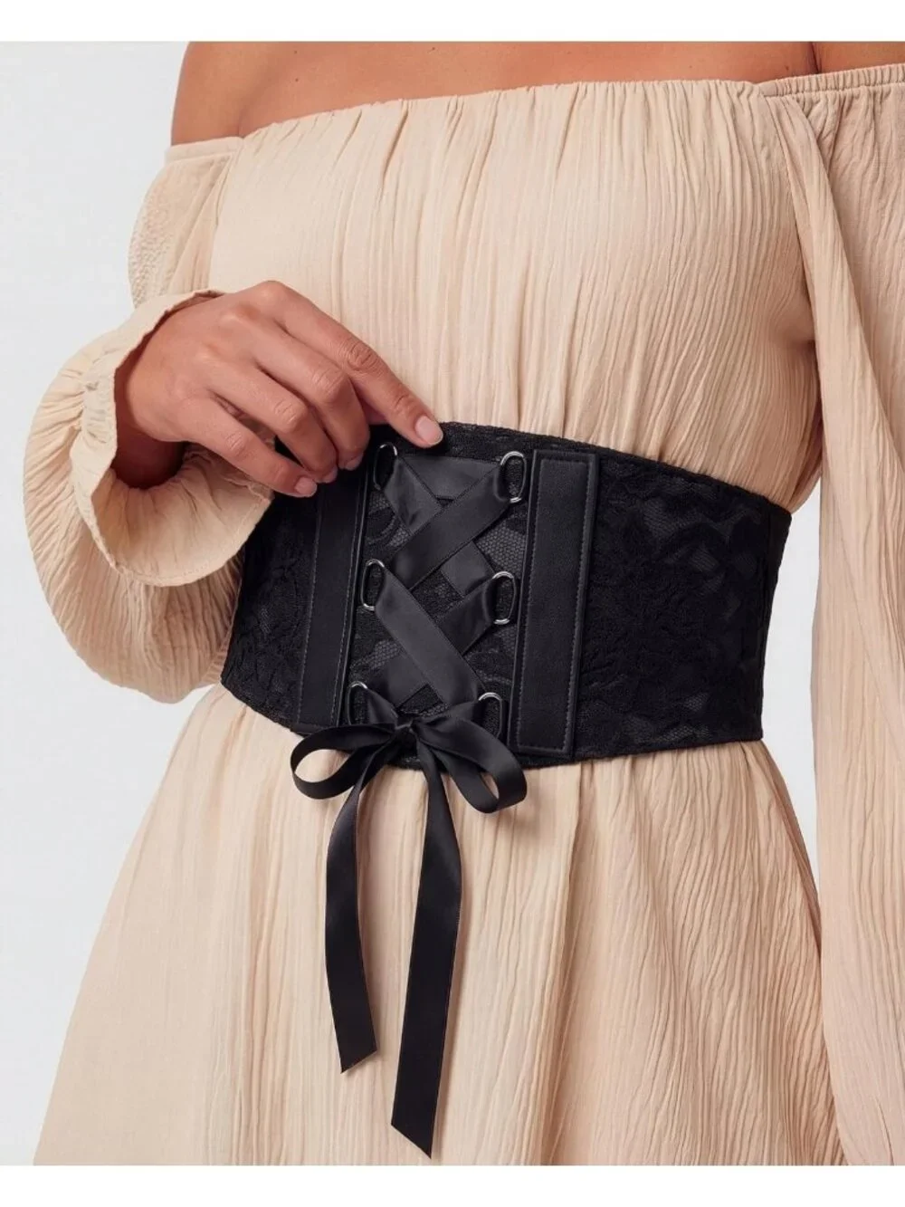 Floral Lace Corset Waspie Belt | 5.5